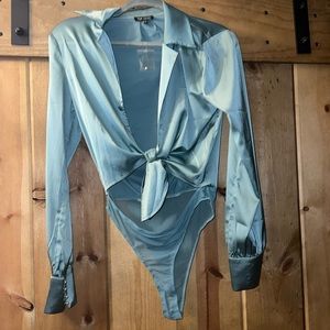 Beautiful brand new silk front tie bodysuit